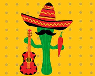 Cactus with guitar celebration