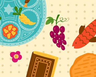 Passover seder illustration table