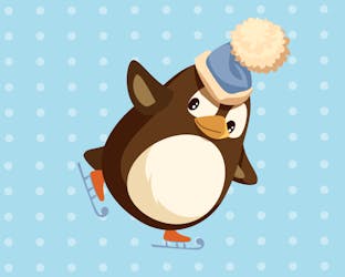 Penguin ice skating